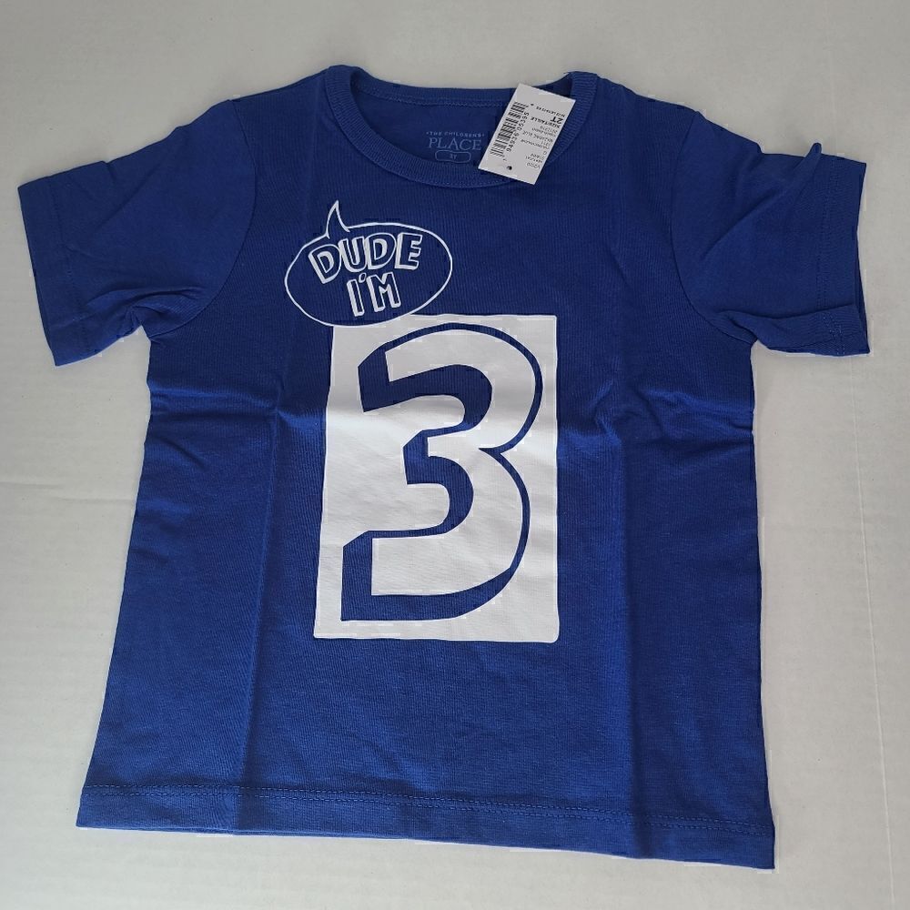 2T Boys 'Dude Im 3' Birthday Tee Party Picture Tee